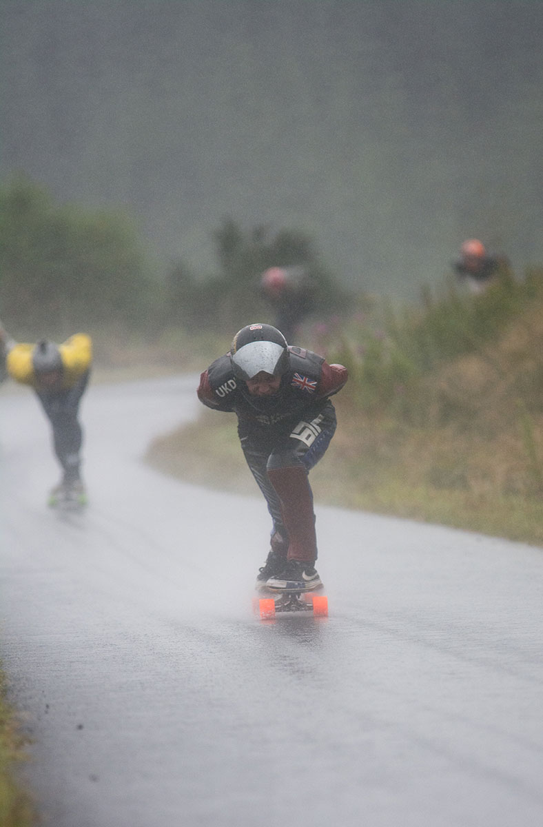 Racing in torrential rain